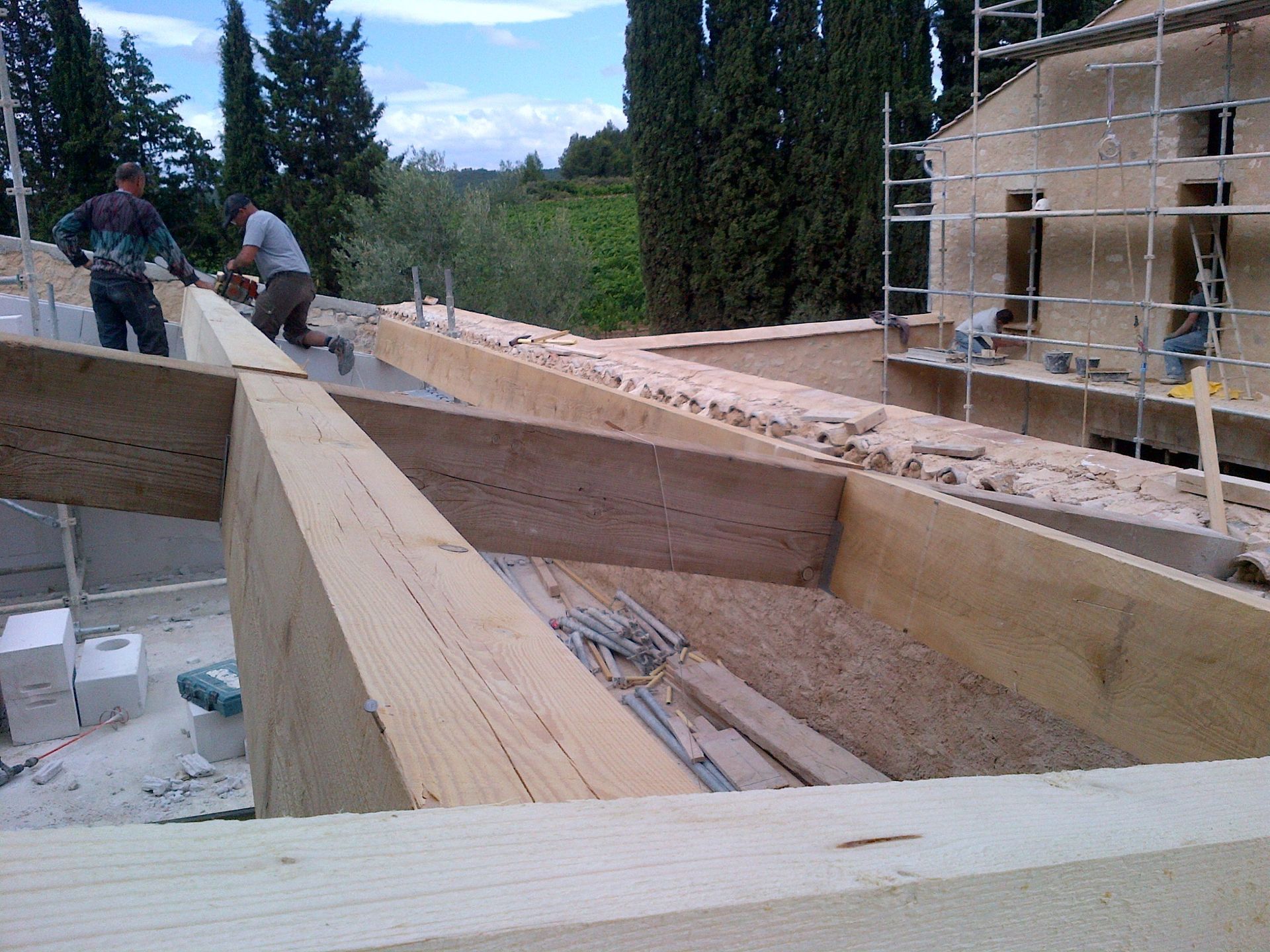 Installation d'une charpente traditionnelle