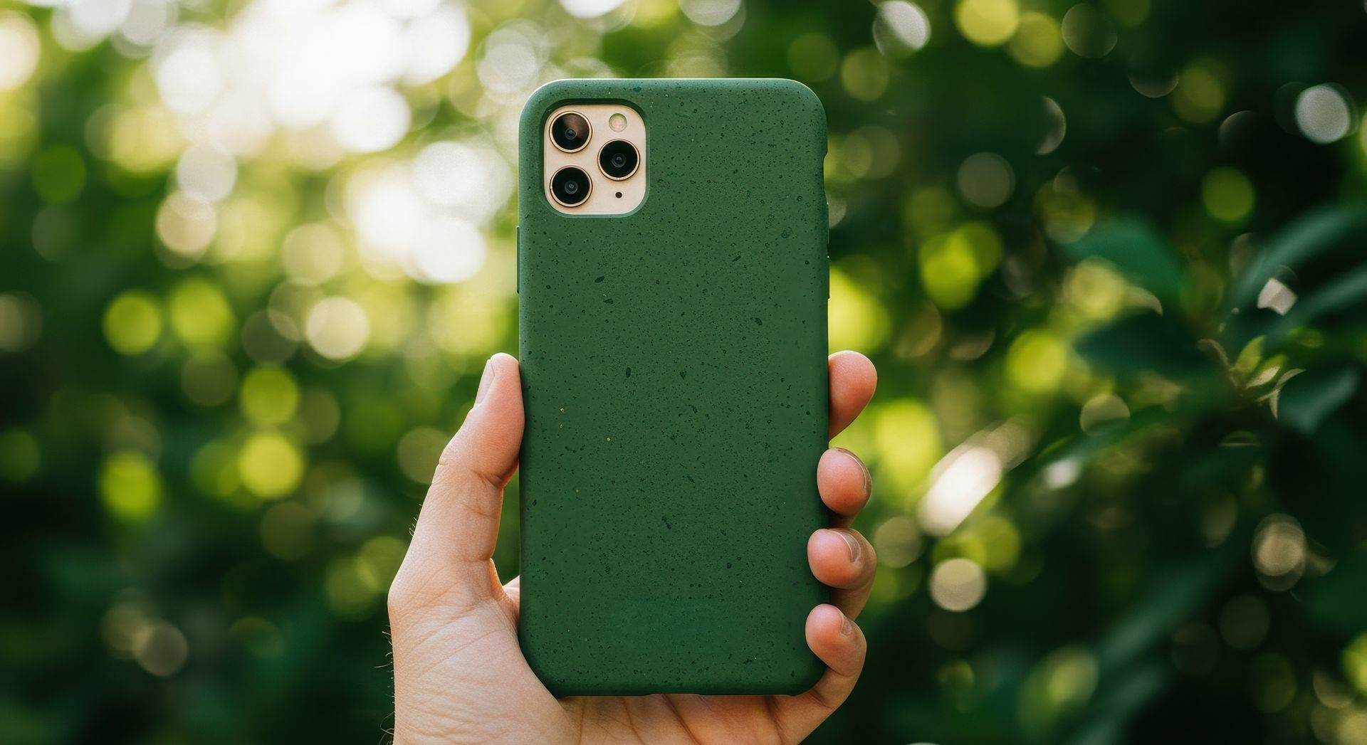 Tléphone avec coque de protection verte