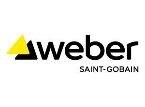 Un logo weber saint gobain sur fond blanc.