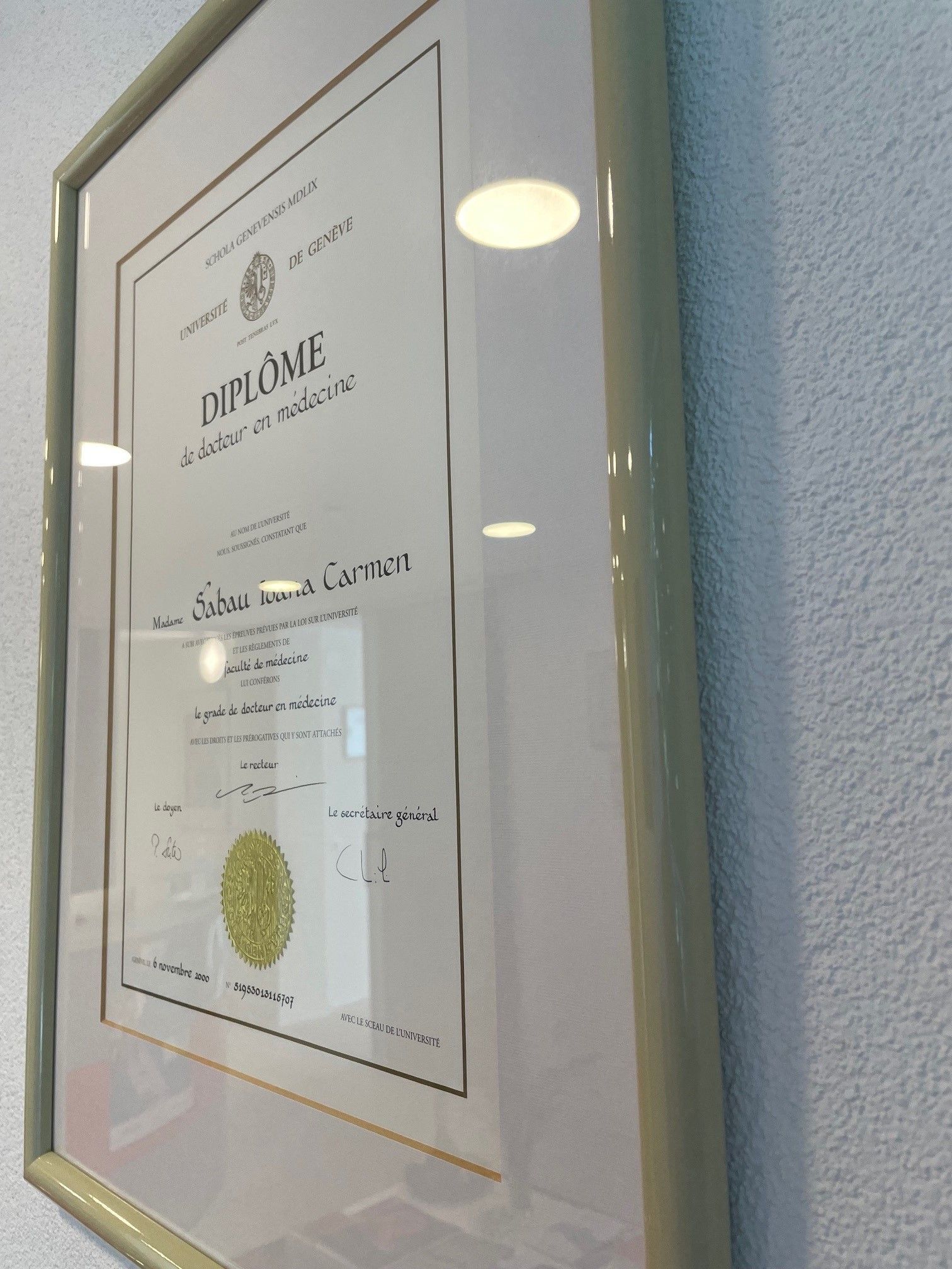 Diploma - Dr. med. Ioana Sabau