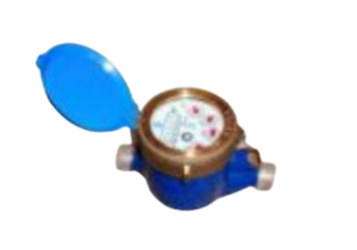 Submersible water pump with a metallic body, black base, and attached power cord.