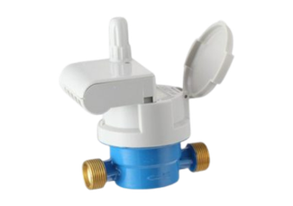 Blue electric motor connected to a pump.