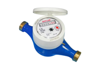 Blue industrial water pump.