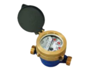 Submersible water pump with a metallic body, black base, and attached power cord.