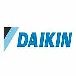 El logotipo de Daikin es azul y negro sobre un fondo blanco.