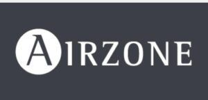 Se muestra un logotipo de Airzone sobre un fondo gris.
