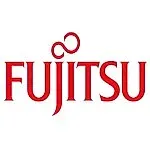 El logotipo de Fujitsu es rojo y blanco y tiene un símbolo de infinito.