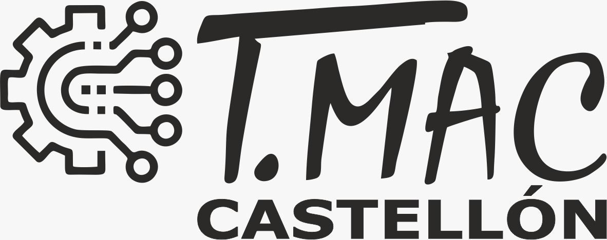 Logotipo de T.MAC Castell&oacute;n que presenta un icono de engranaje