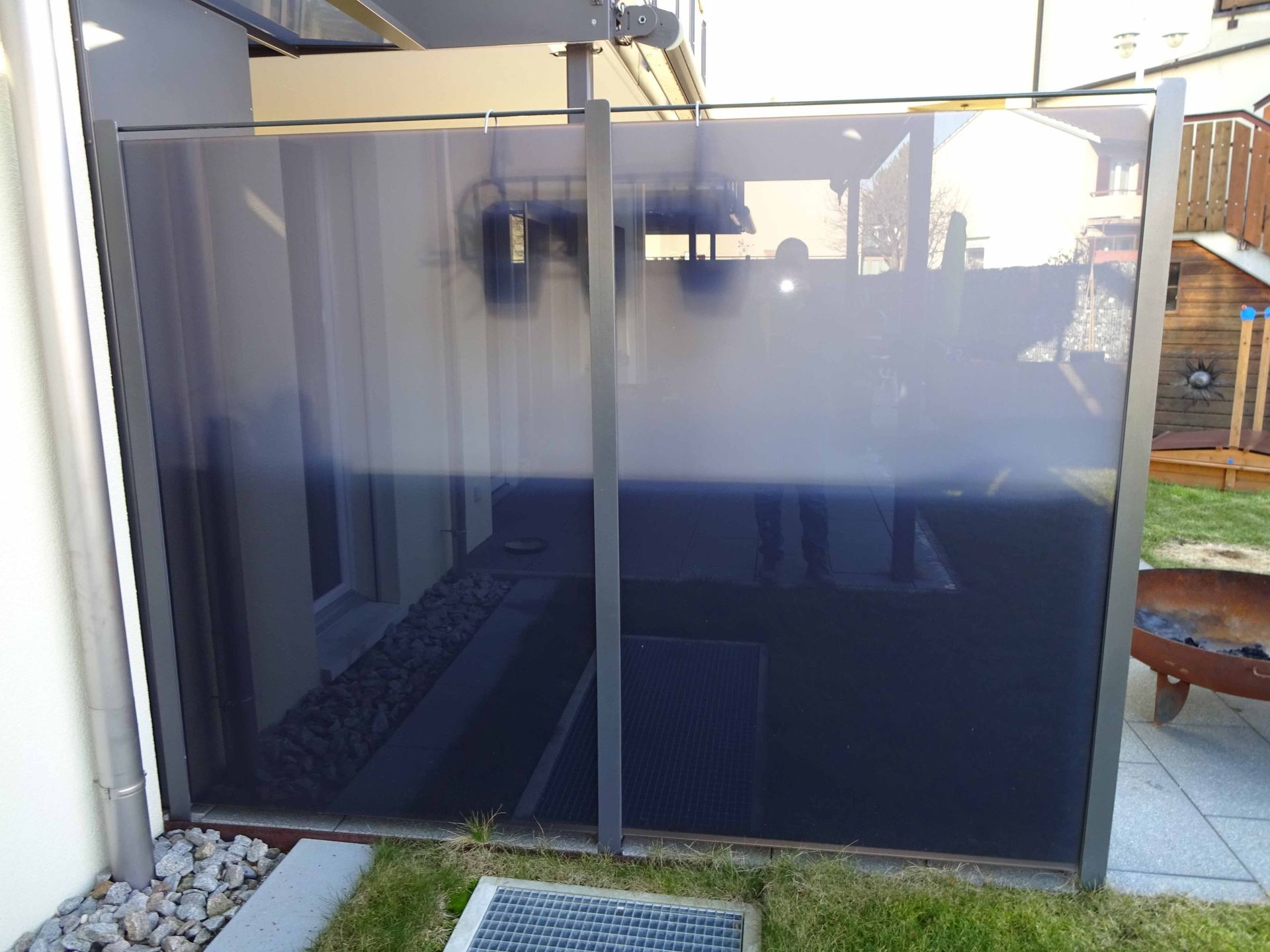 sichtschutz glas - gebrüder meyer - zaunfabrik und schlosserei - münchenstein