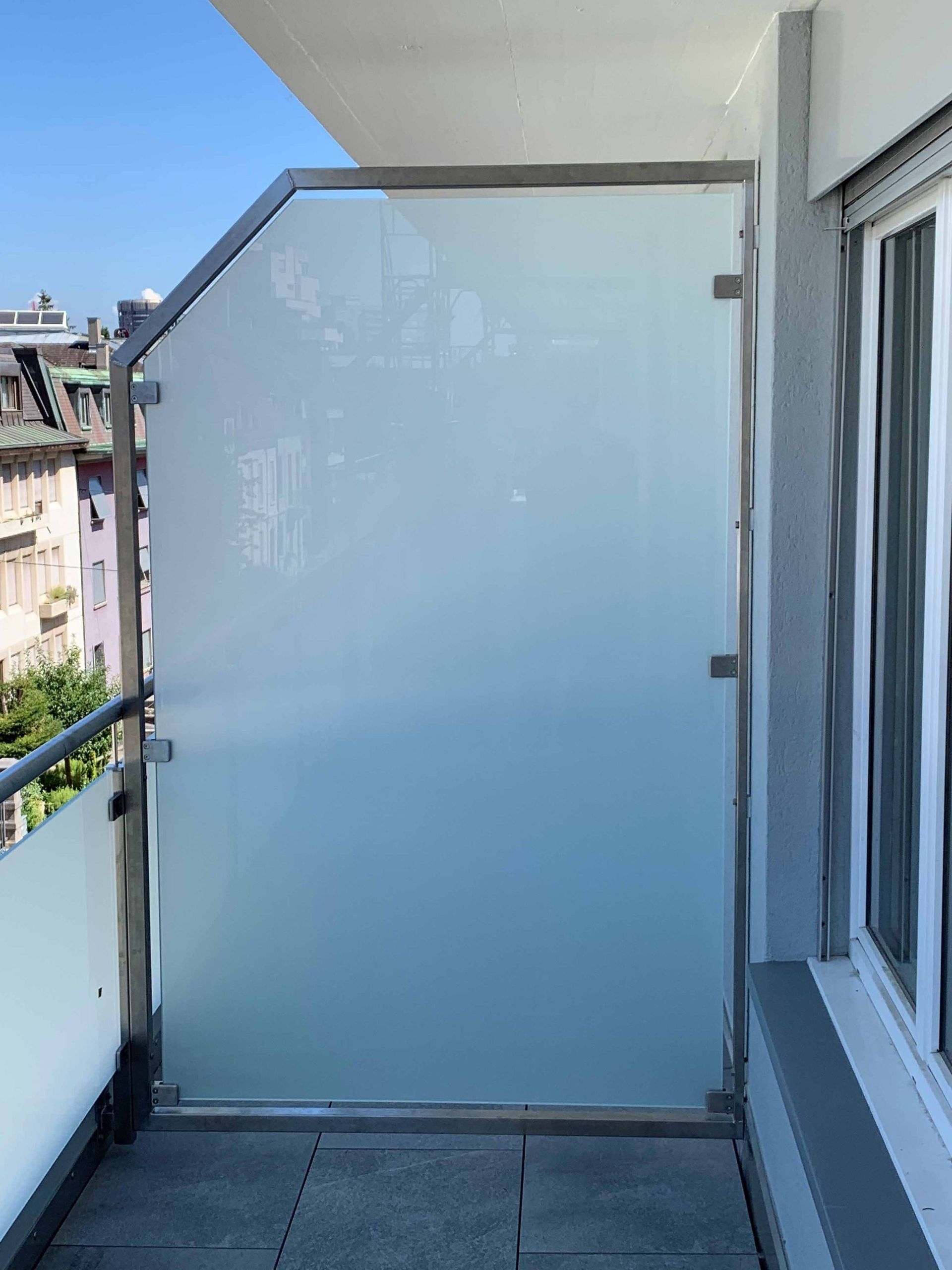 sichtschutz glas - gebrüder meyer - zaunfabrik und schlosserei - münchenstein