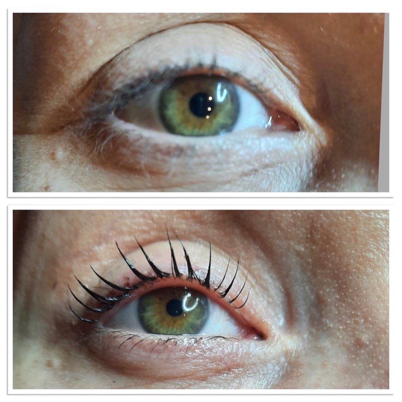 Aperçu des yeux avant et après la pose de cils