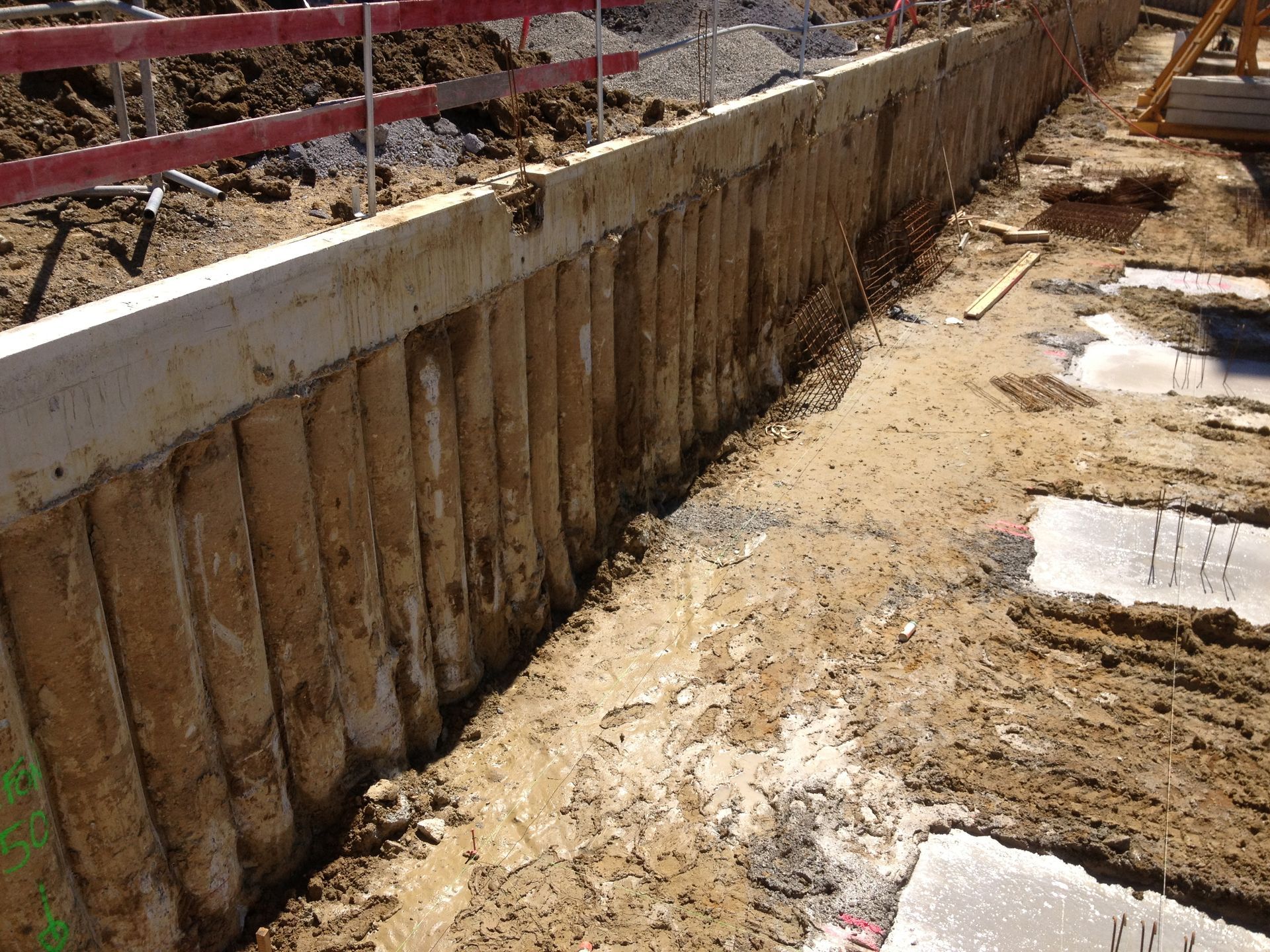 Mur de pieux sécants