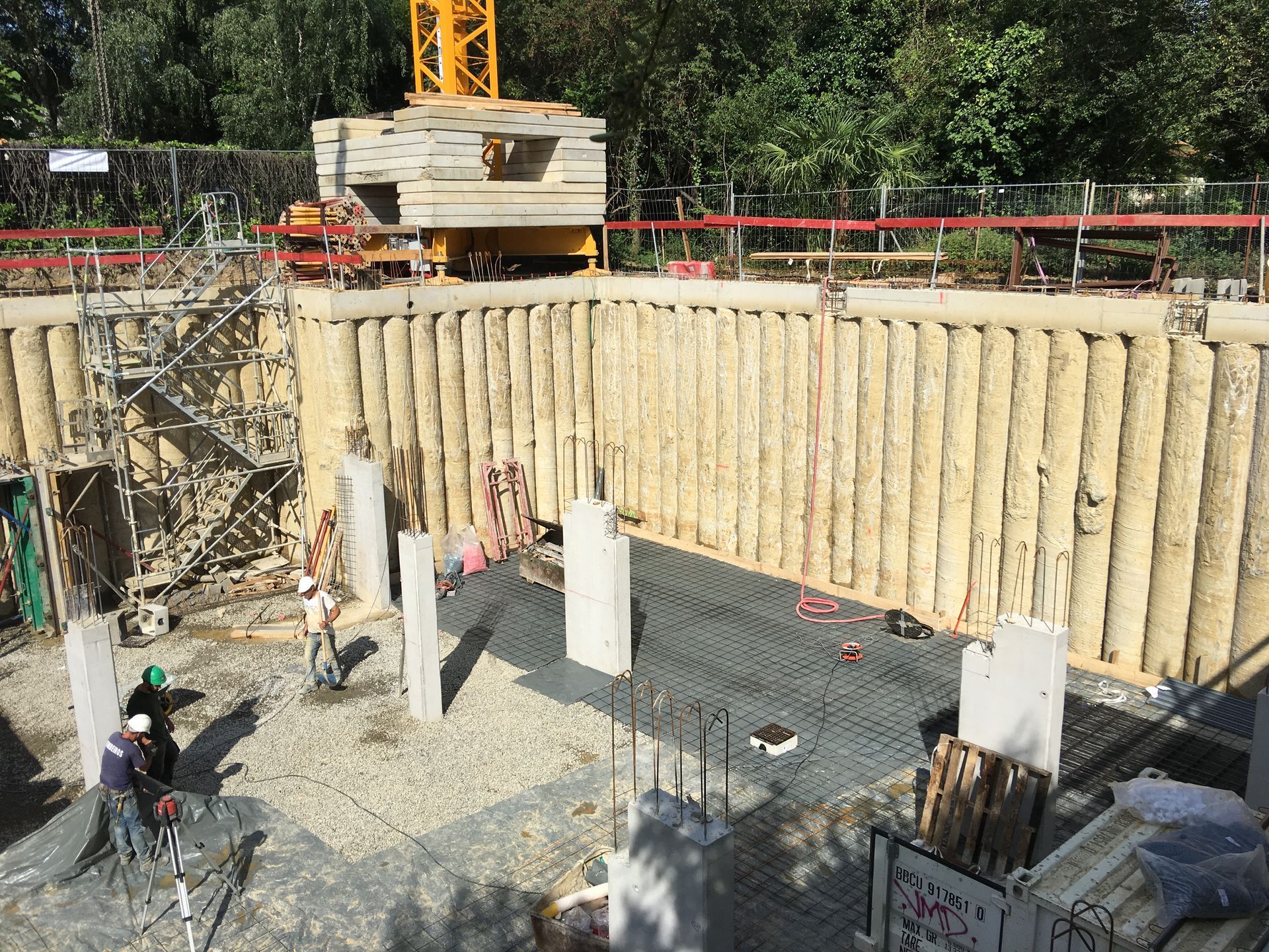 Mur de pieux tangents