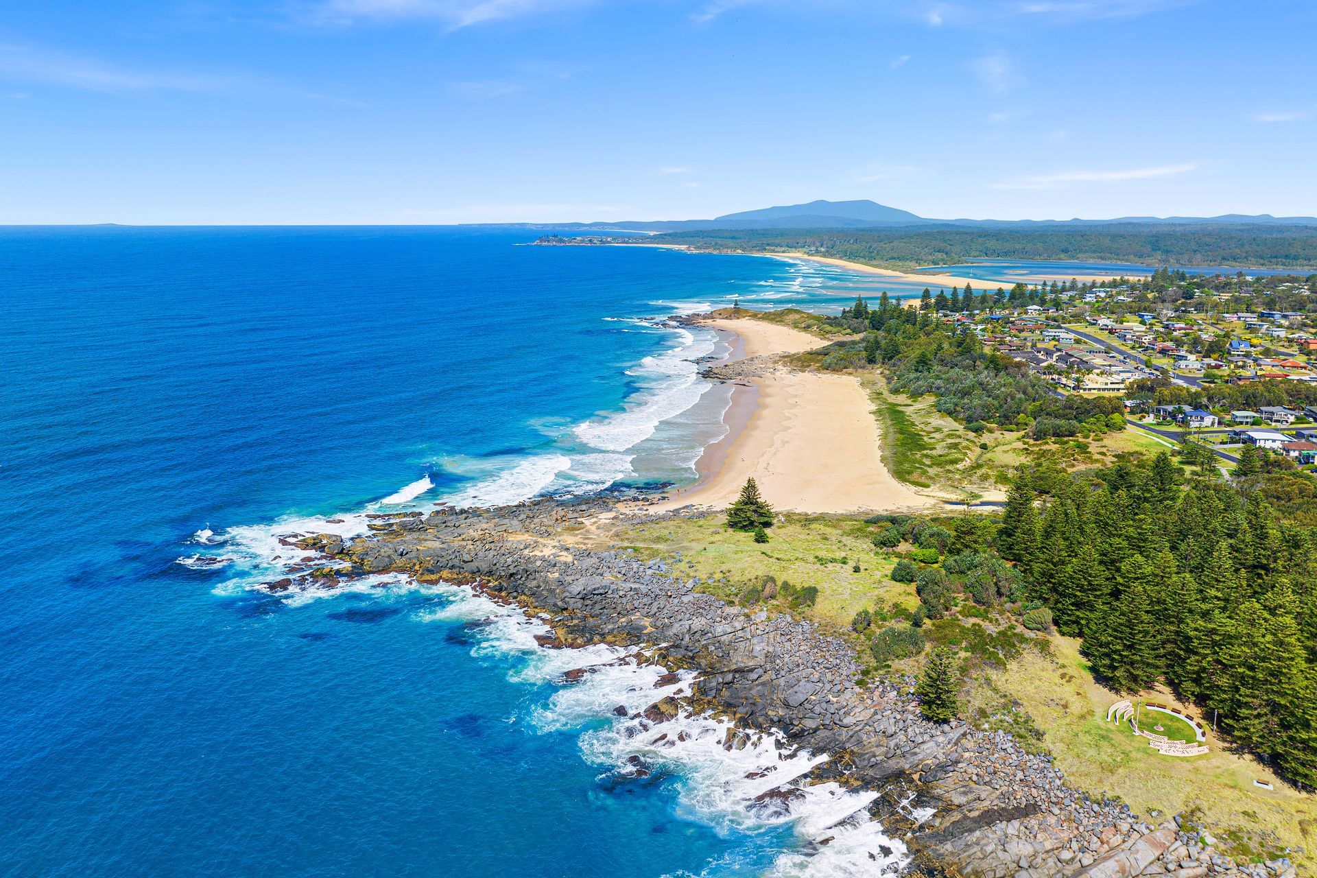 Aerial view of Tuross Head coastline