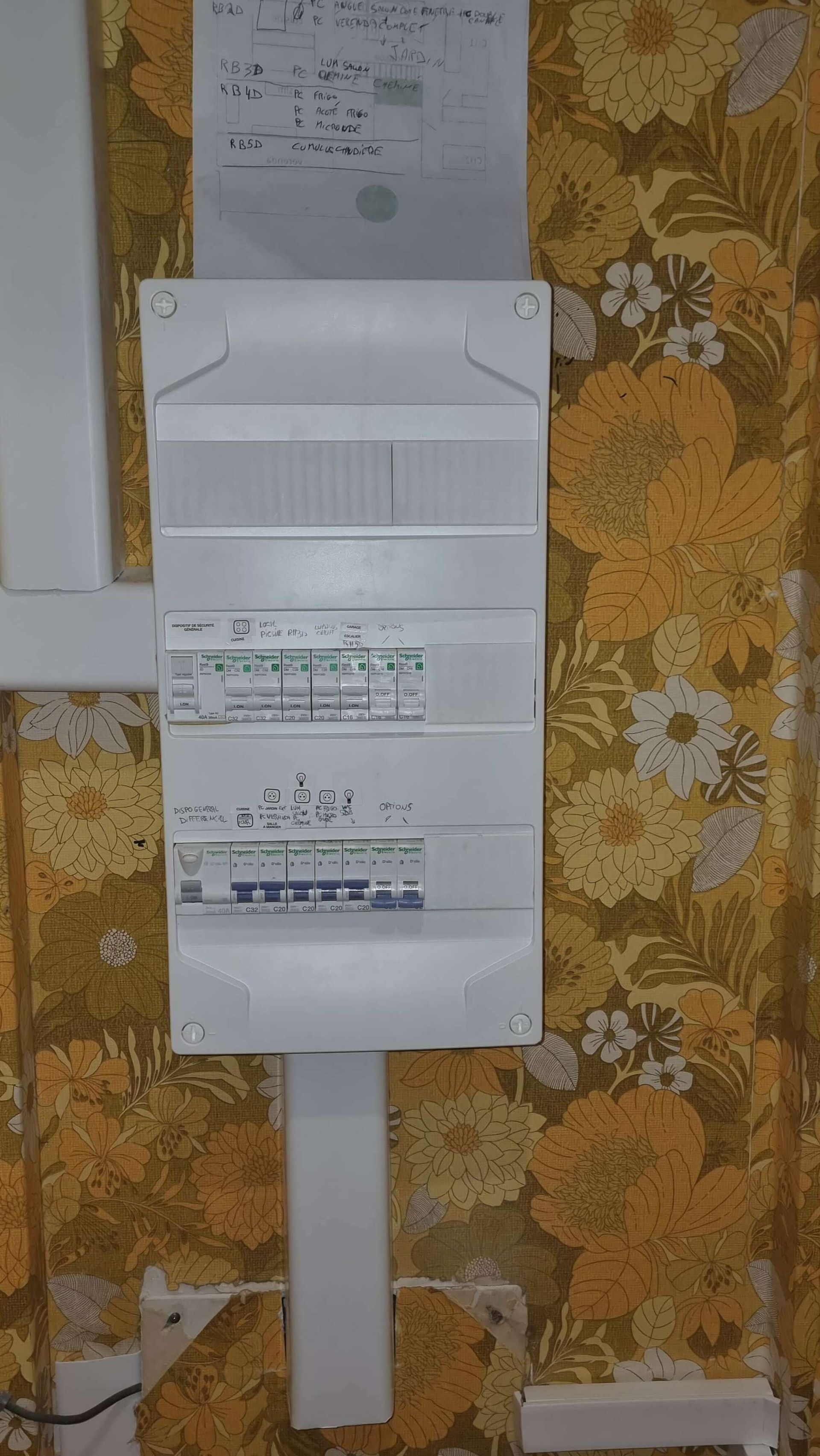 Un boîtier électrique d'une maison refait à neuf.