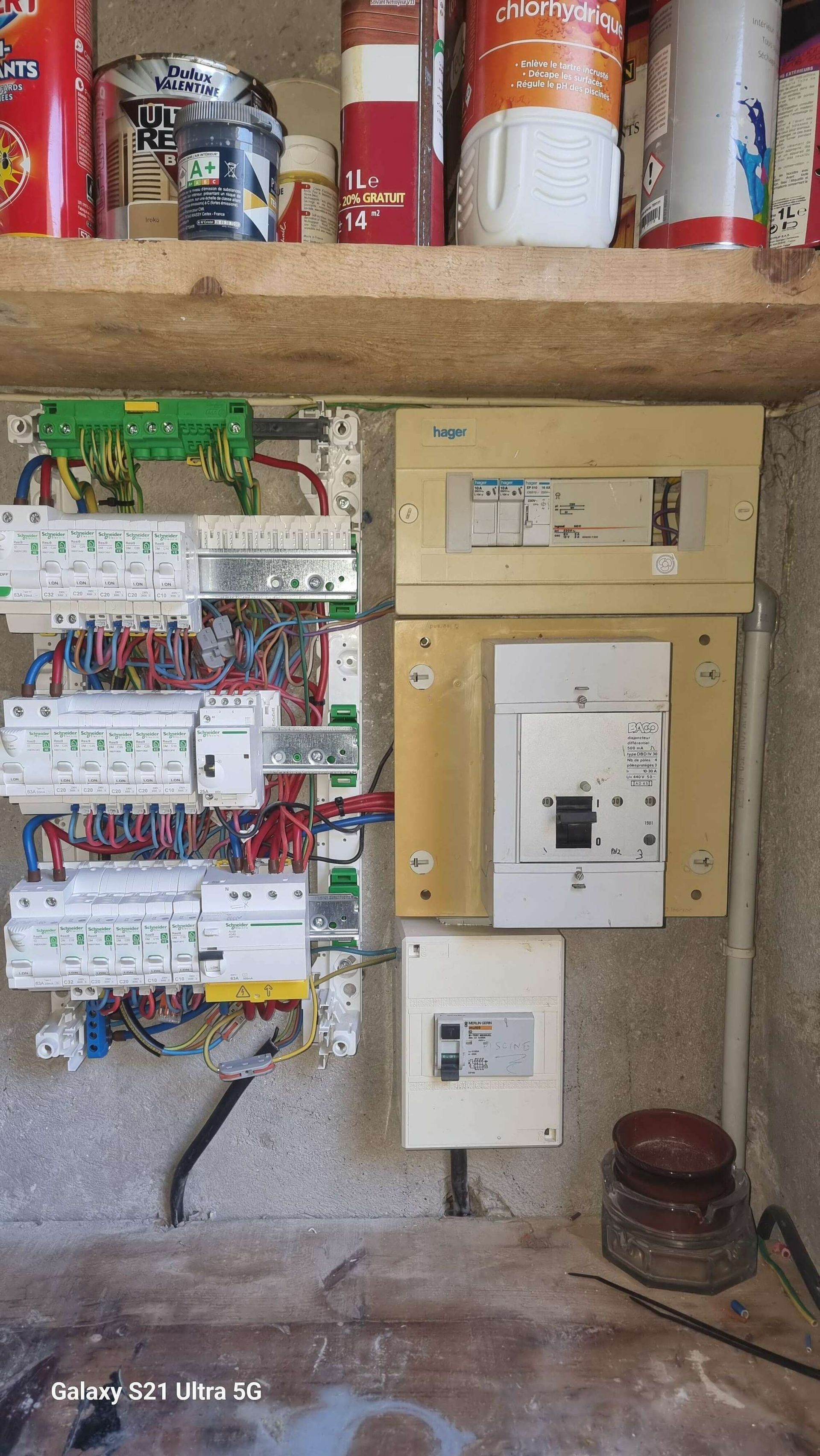 Le boîtier électrique complet d'une maison.