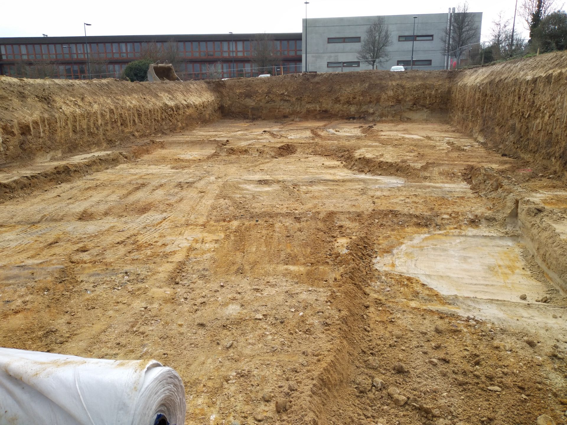 Terrain creusé