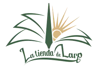 A logo for la tienda de largo with a tree and sun