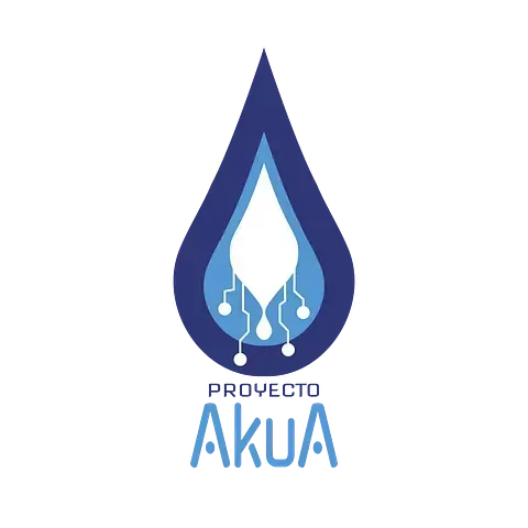 El logo del proyecto akua es una gota de agua con un diamante en el medio.