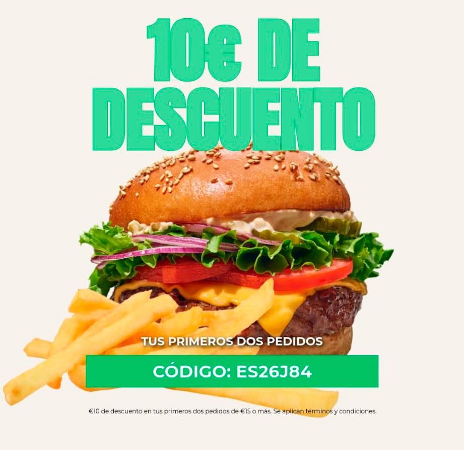 Se anuncia una hamburguesa y patatas fritas por 10 euros de descuento