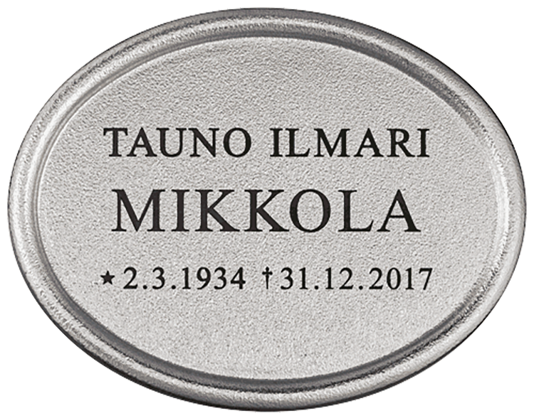 Valettu soikea laatta py&ouml;ristetty kehys koholla n:o 3