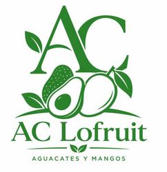 Logotipo de AC Lofruit con aguacate verde y hoja, texto &ldquo;AC Lofruit&rdquo; y &ldquo;Aguacates y mangos&rdquo;