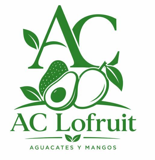 Logotipo de AC Lofruit con aguacate verde y hoja, texto &ldquo;AC Lofruit&rdquo; y &ldquo;Aguacates y mangos&rdquo;