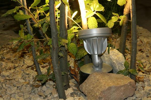 Éclairage jardin avec un spot