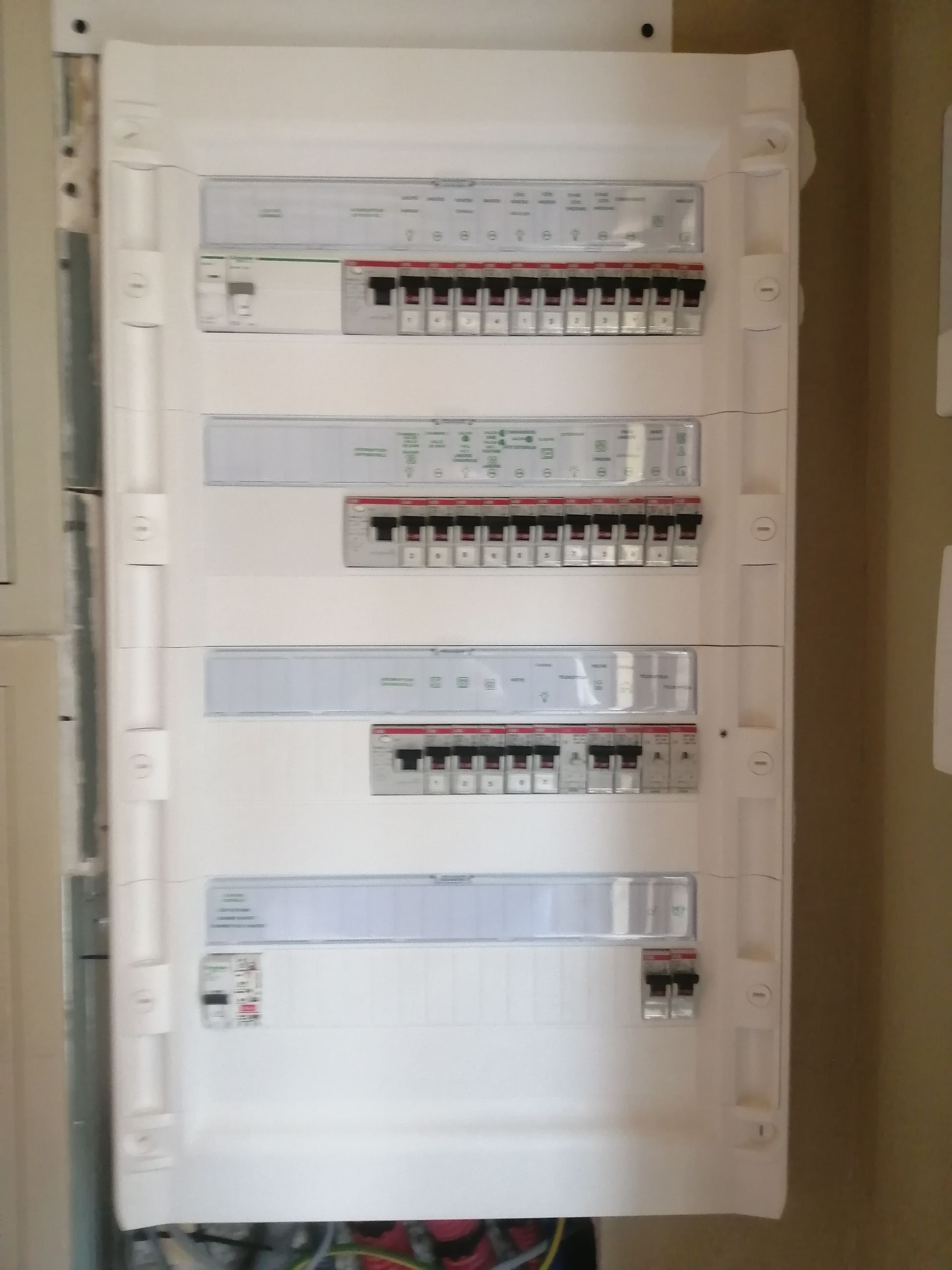 Tableau électrique d'une maison suite mise en sécurité de l'installation électrique 
