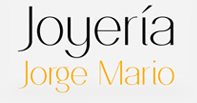 Logo de Joyería Jorge Mario en negro y dorado sobre fondo blanco.
