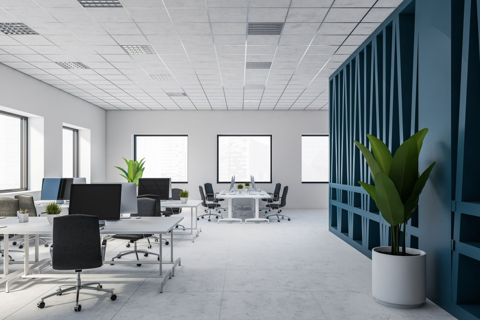 Bureaux modernes nettoyés