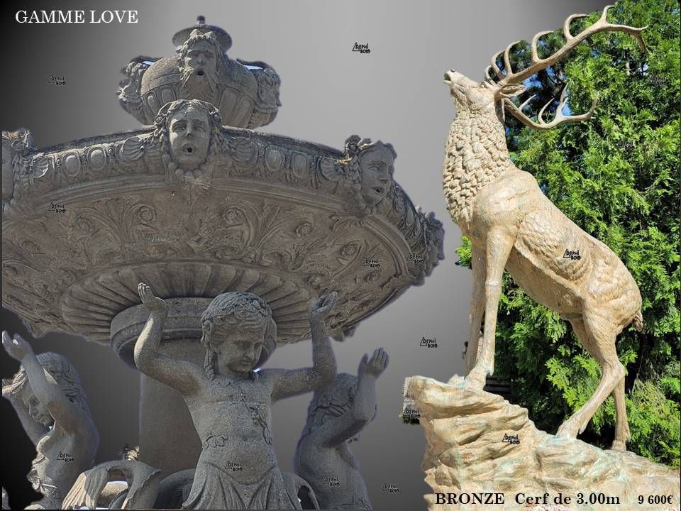 Statue et fontaine