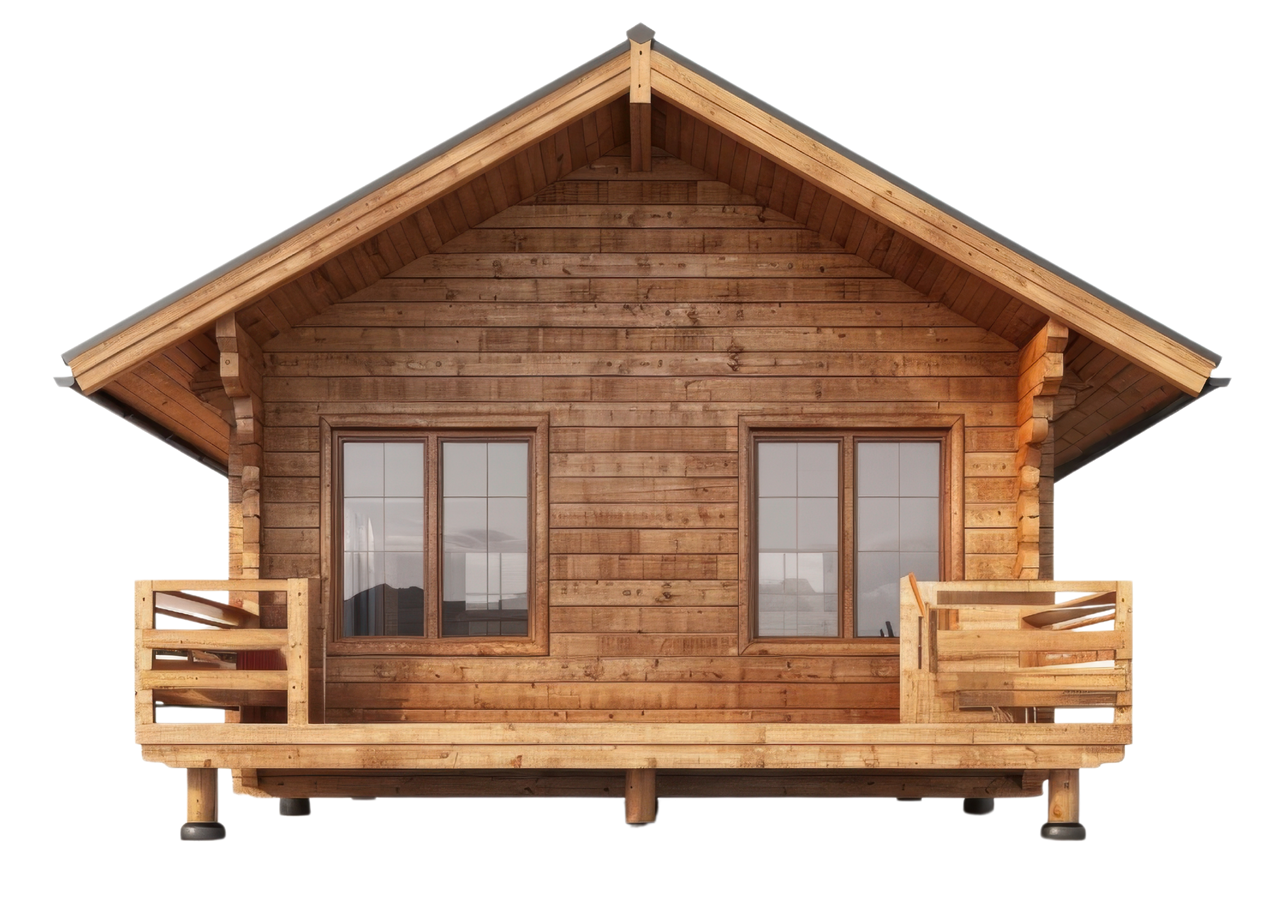 Chalet en bois sans fond