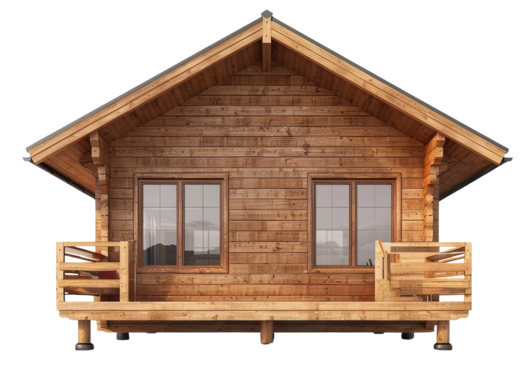 Chalet en bois sans fond