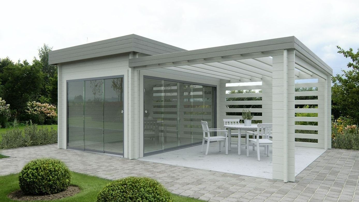 Bureau de jardin gris clair