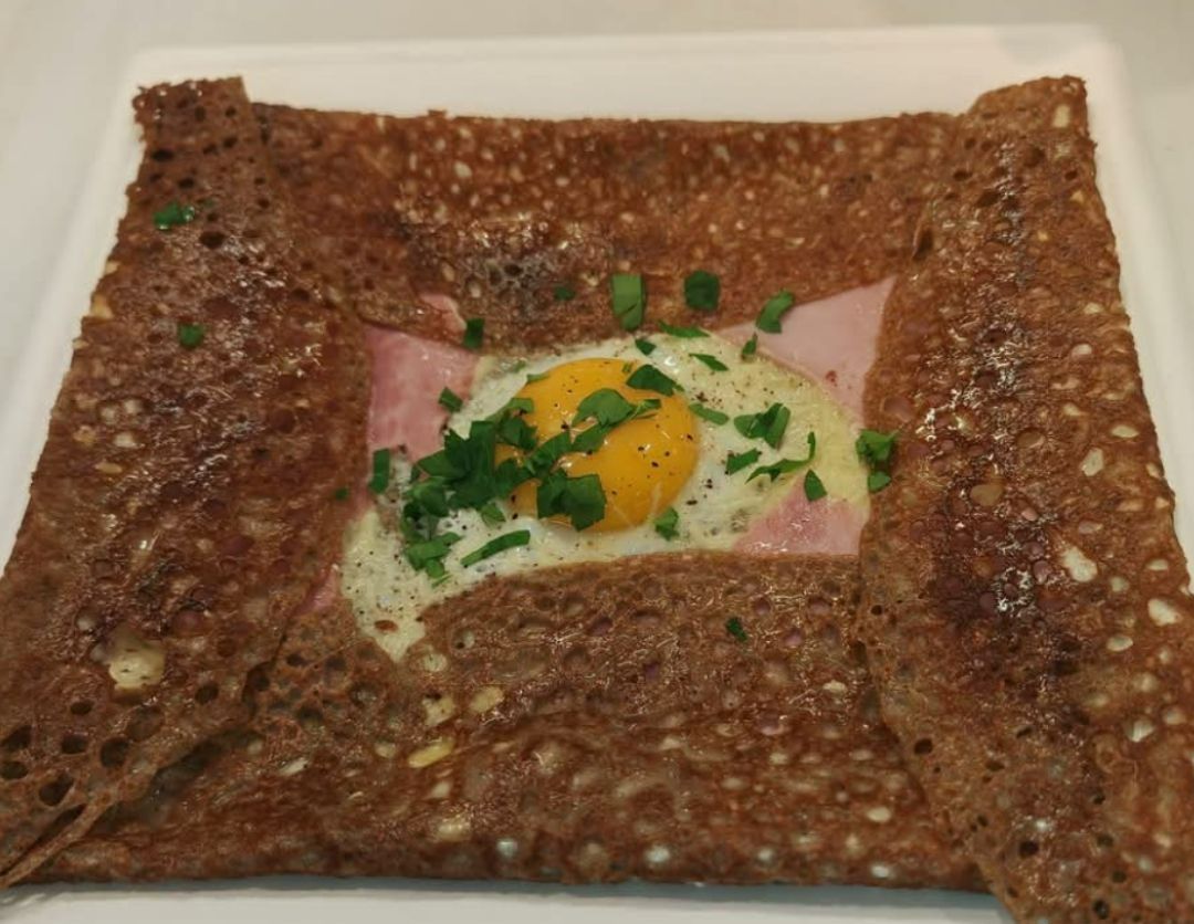 Galette classique œuf, jambon et fromage