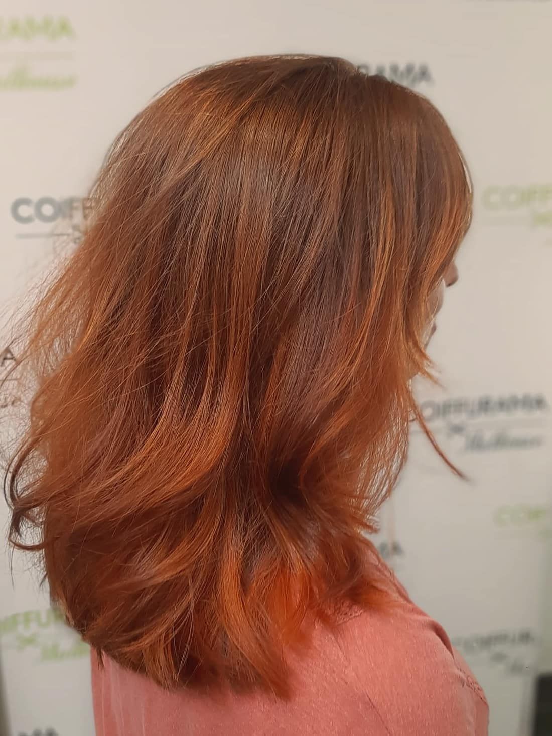 Brushing sur des cheveux roux