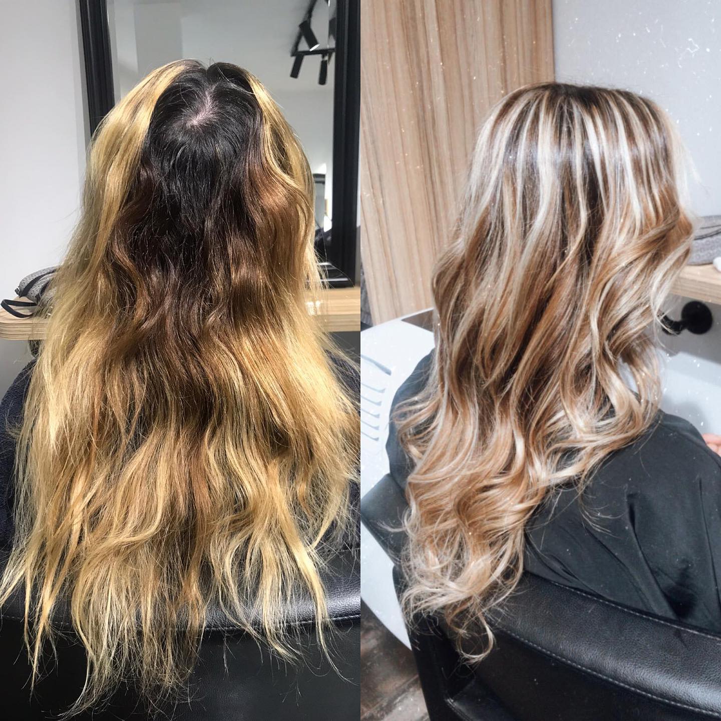 Avant/après coloration