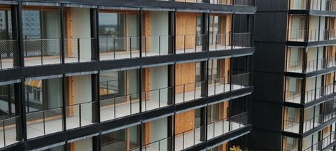 Fenêtres de bâtiment avec châssis en mélèze