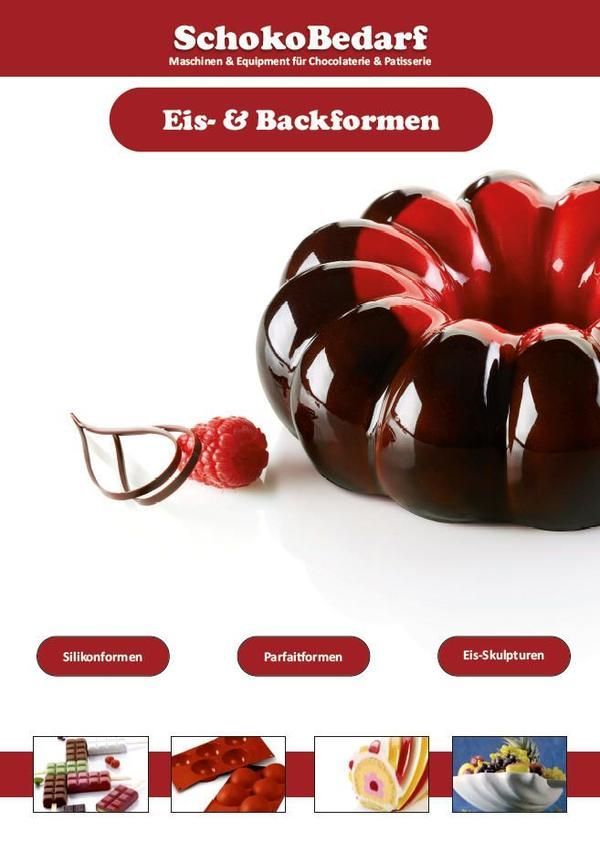 Eine Broschüre für Schokobedarf zeigt einen Schokoladen-Gugelhupf