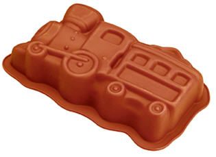 Eine braune Kuchenform in LKW-Form