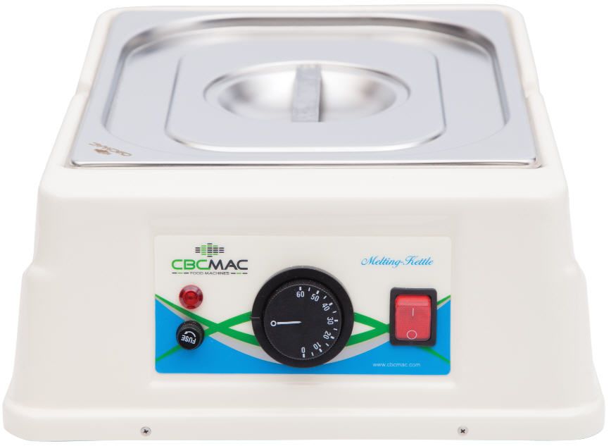 Ein Edelstahlbehälter mit einem Thermostat darauf