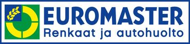EUROMASTER logo with yellow and blue tire icon and Finnish text “Renkaat ja autohuolto”