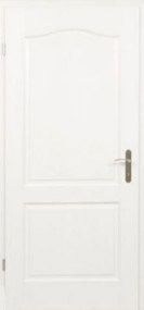 Eine weiße Tür mit einem Griff auf weißem Hintergrund.