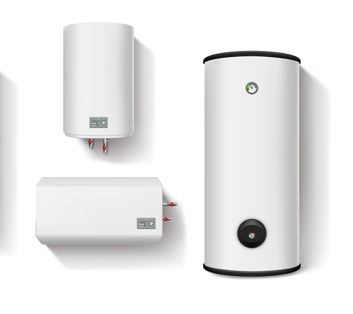 Trois modèles de chauffe-eau