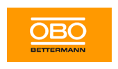 Logo für OBO Bettermann: weißer „OBO“-Text in einem horizontalen Rechteck, darunter „BETTERMANN“.