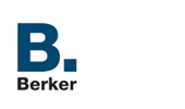 Blaues „B.“ gefolgt vom Text „Berker“.