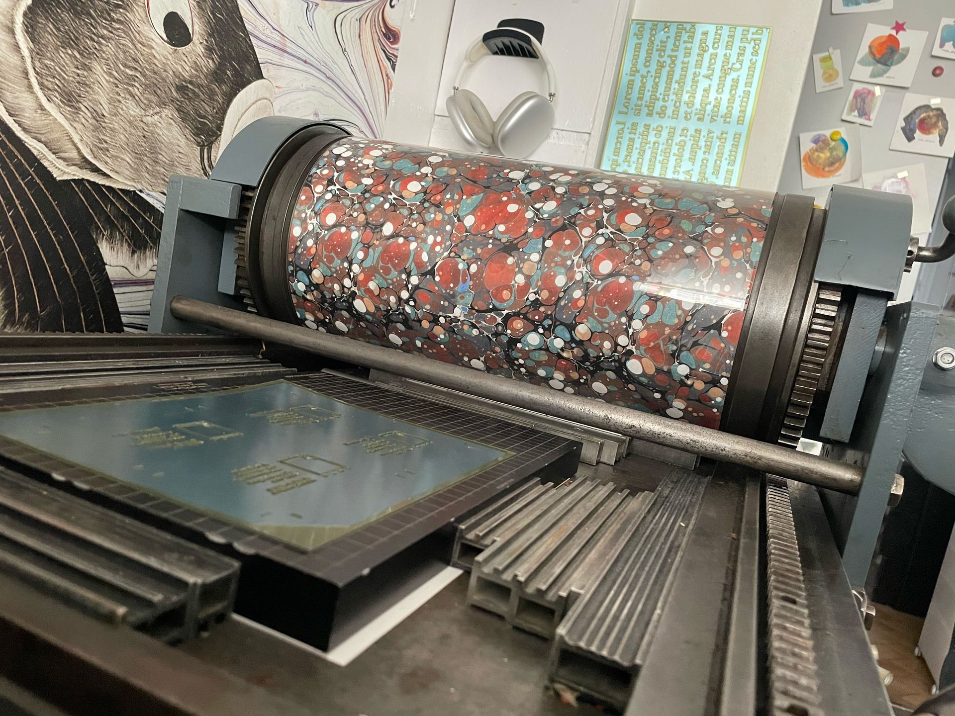 Presse d’impression en fonctionnement