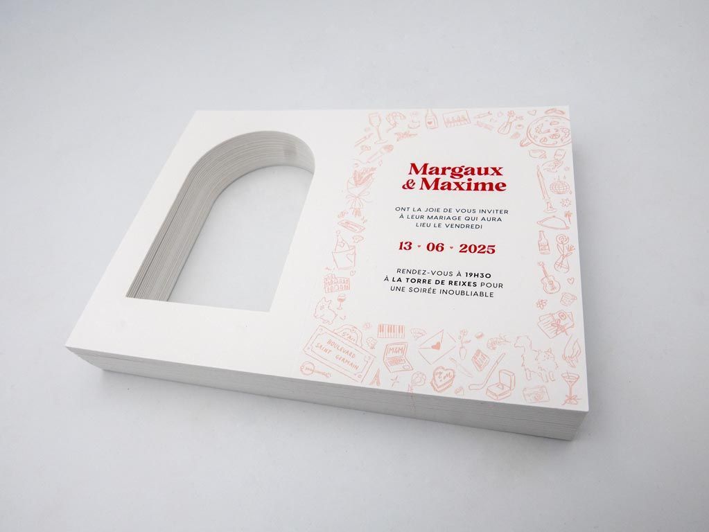 Cartons d'invitation avec découpe intérieure