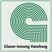 Ein grün-weißes Logo für die Glaser-Innung Hamburg